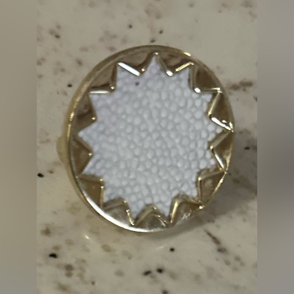 Gold and White Starburst Ring